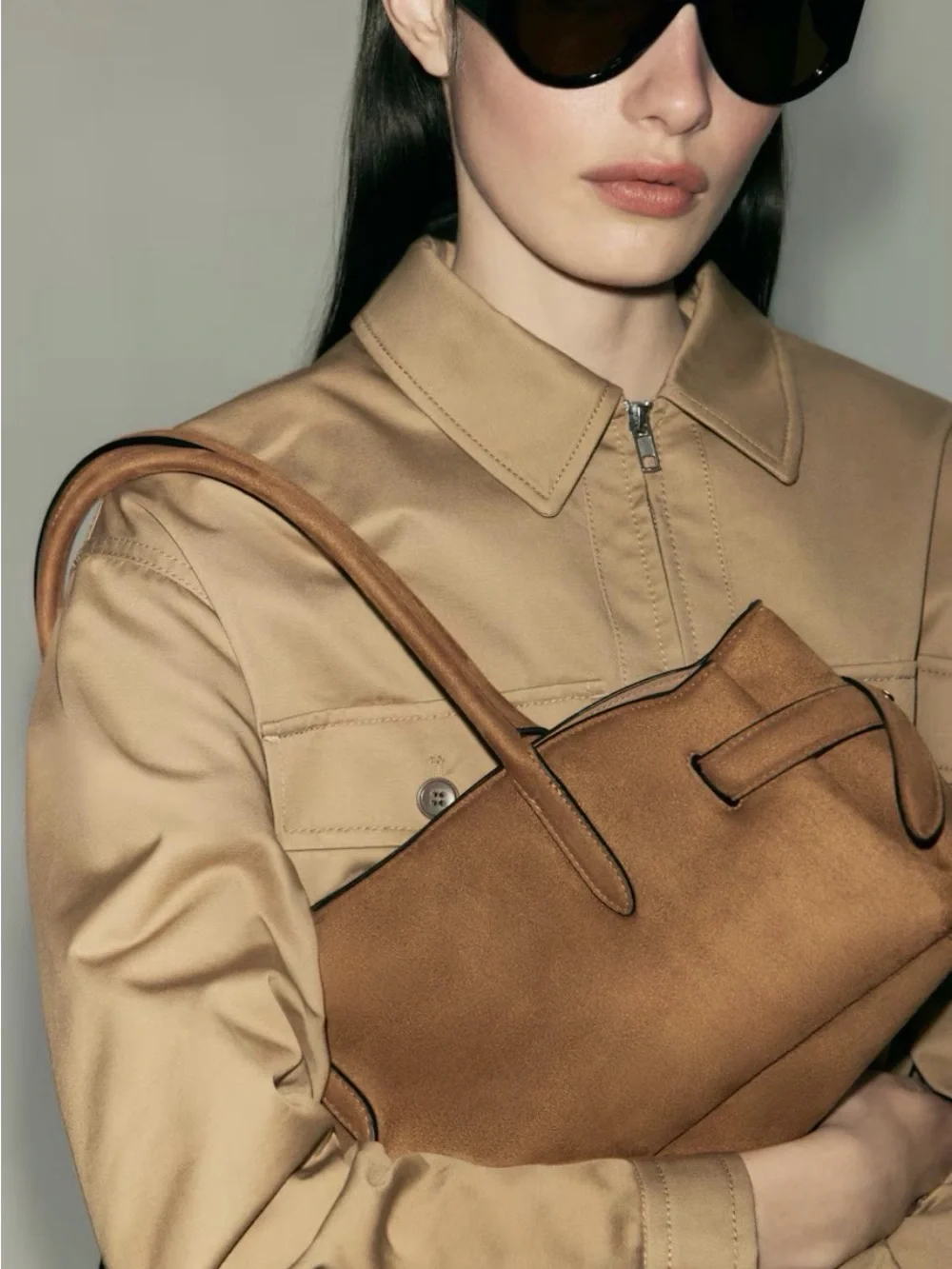 H&M Brown Shoulder Tote Bag